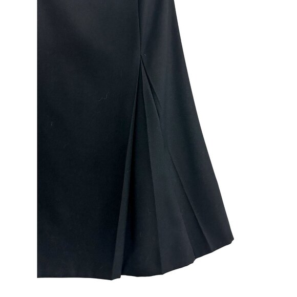 PRADA Black Wool A-Line Double Pleated Midi Skirt IT 46 Made in Italy - Picture 12 of 16